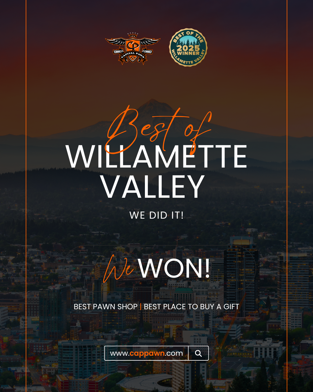 Capital Pawn Celebrates Double Win in 2025 Best of the Willamette Valley Awards